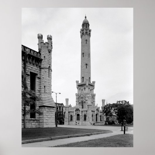 VINTAGER CHICAGO-WASSERTURM 1933 POSTER (Vorne)