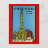 Vintager Chicago Wasserturm Postkarte (Vorderseite)