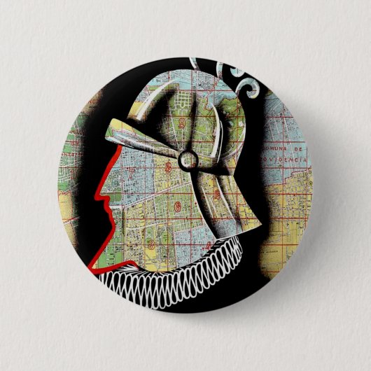 Vintager Chile Santiago Travel Button (Vorderseite)