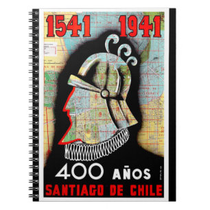 Vintager Chile Santiago Travel Notizblock