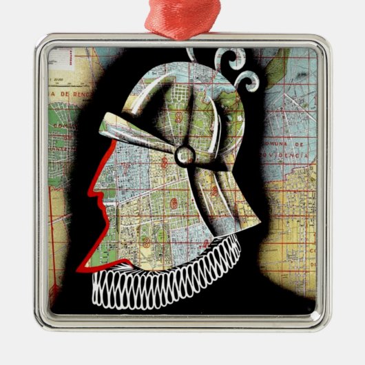 Vintager Chile Santiago Travel Ornament Aus Metall (Vorne)