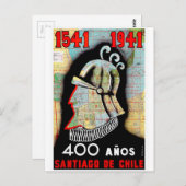 Vintager Chile Santiago Travel Postkarte (Vorne/Hinten)