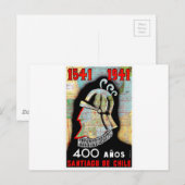 Vintager Chile Santiago Travel Postkarte (Vorne/Hinten)