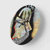 Vintager Chile Santiago Travel Runde Wanduhr (Winkel)