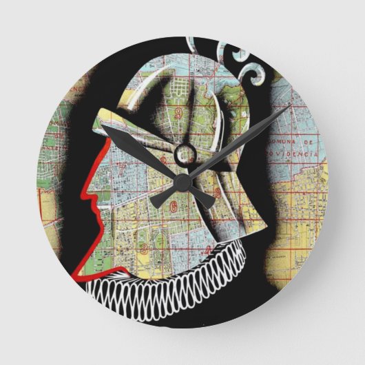 Vintager Chile Santiago Travel Runde Wanduhr (Vorderseite)