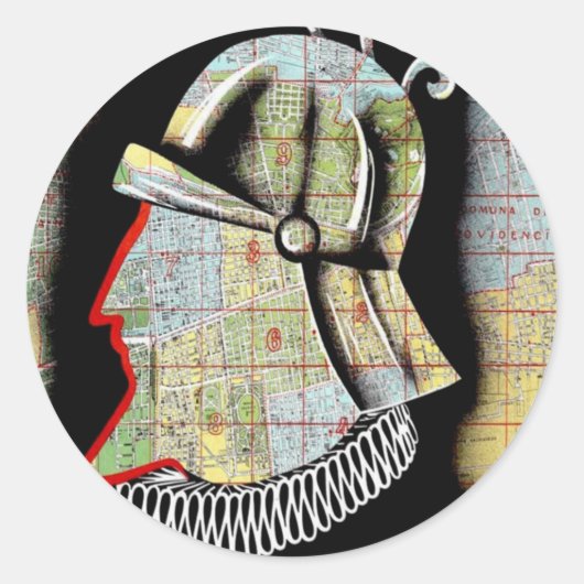 Vintager Chile Santiago Travel Runder Aufkleber (Vorderseite)