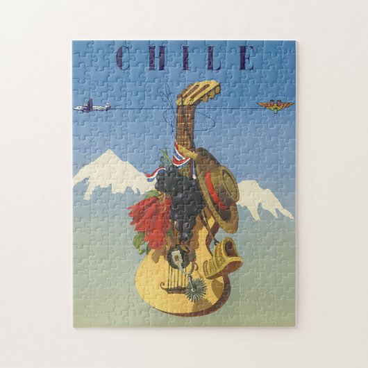 Vintager Chile Travel Poster Design Puzzle (Vertikal)