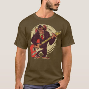 Vintager Chimpanzee Guitar Player Grafikkarte T-Shirt