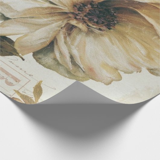 Vintager Chinese Rose Geschenkpapier (Ecke)