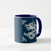 Vintager chinesischer Drache in Weiß Tasse (VorderseiteRechts)