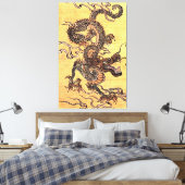Vintager chinesischer Drache-Leinwand-Druck Leinwanddruck (Insitu (Schlafzimmer))
