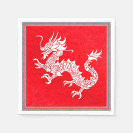 Vintager chinesischer Drache Napkins Serviette