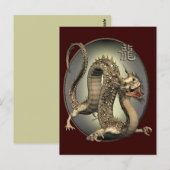 Vintager chinesischer Drache Postkarte (Vorne/Hinten)