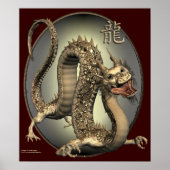 Vintager chinesischer Drachendruck Poster (Vorne)