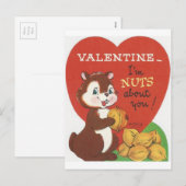 Vintager ChipmunkValentine Feiertagspostkarte (Vorne/Hinten)