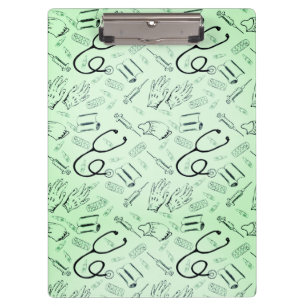 Vintager Chirurg, grüner Arzt Klemmbrett