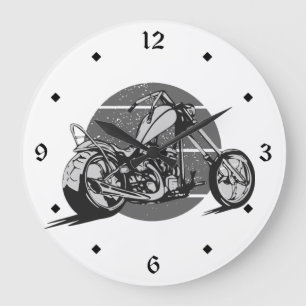Vintager Chopper Große Wanduhr