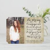 Vintager Christlicher Bibelverse Foto Abschluss Einladung (Stehend Vorderseite)