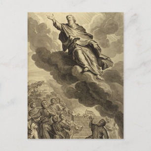 Vintager Christlicher Henoch geht mit Gott Postkarte