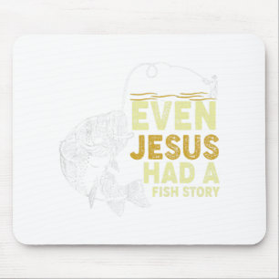Vintager Christlicher Vater Fischen auch Jesus hat Mousepad