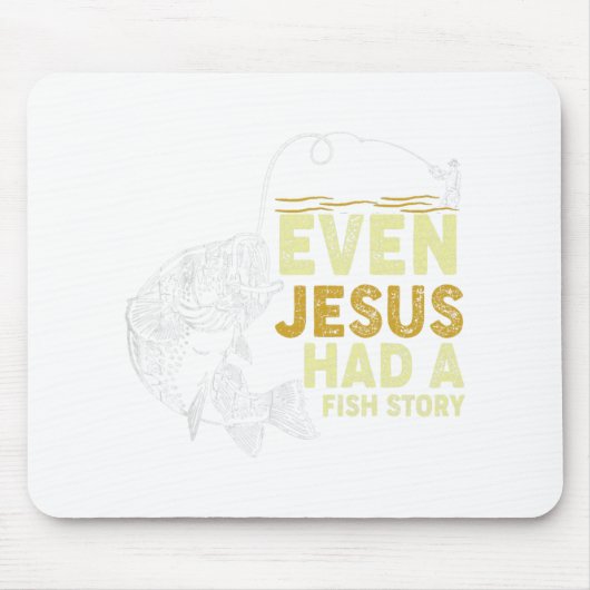 Vintager Christlicher Vater Fischen auch Jesus hat Mousepad (Vorne)