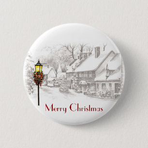 Vintager ChristmasTown Knopf Button