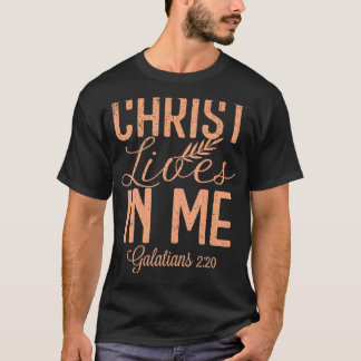 Vintager Christus lebt in mir Galaten 2 20 T-Shirt