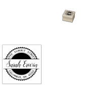 Vintager Circle Custom Persönlicher Name Gummistempel (Stempel)