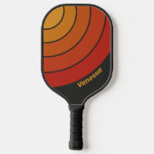 Vintager Circle Strip Mitternacht mit Name Pickleball Schläger (Rückseite)