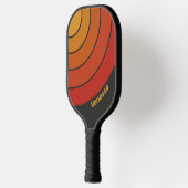 Vintager Circle Strip Mitternacht mit Name Pickleball Schläger (Links)