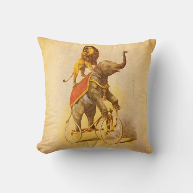 Vintager Circus Art Throw Kissen (Vorderseite)