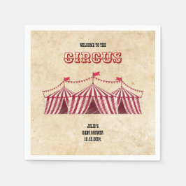 Vintager Circus Baby Duschdekor Retro Karneval Pa Serviette