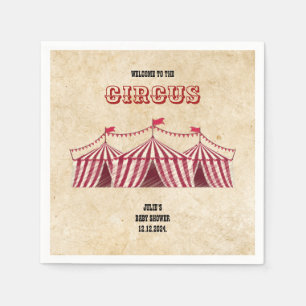 Vintager Circus Baby Duschdekor Retro Karneval Pa Serviette