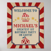 Vintager Circus Carnival Geburtstagsgeschenk Poster (Vorne)