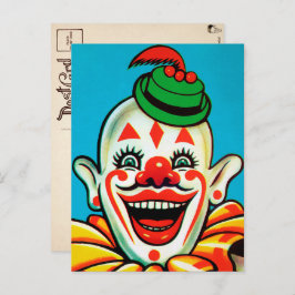 Vintager Circus Clown Art Postkarte