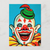 Vintager Circus Clown Art Postkarte (Vorderseite)