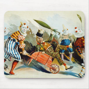 Vintager Circus Clowns Art Mousepad