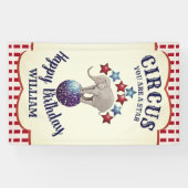 Vintager Circus Elephant Geburtstag Banner (Horizontal)