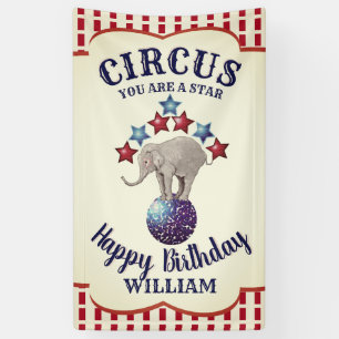 Vintager Circus Elephant Geburtstag Banner