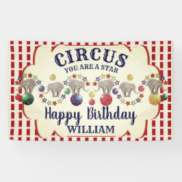 Vintager Circus Elephant Geburtstag Banner