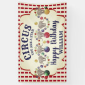 Vintager Circus Elephant Geburtstag Banner (Vertikal)
