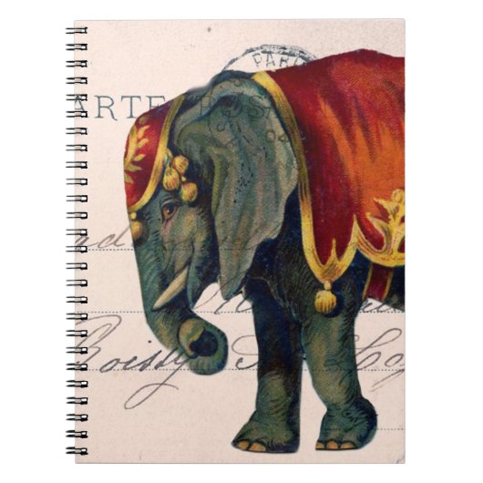 Vintager Circus Elephant Notizblock (Vorderseite)