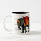 Vintager Circus Elephant Zweifarbige Tasse (Links)