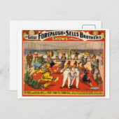 Vintager Circus Forepaugh & Sells Postkarte (Vorne/Hinten)