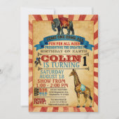 Vintager Circus Geburtstagsparty Einladung (Vorderseite)