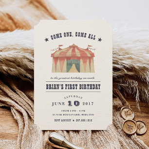 Vintager Circus Geburtstagsparty Einladung