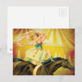 Vintager Circus Girl Acrobat Postkarte (Vorne/Hinten)
