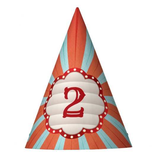 Vintager Circus Karneval Geburtstag Partyhütchen (Vorderseite)