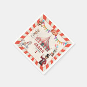 Vintager Circus Karneval Geburtstagspapier Napoleo Serviette (Ecke)