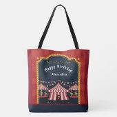 Vintager Circus Karneval Happy Geburtstag Tasche (Rückseite)